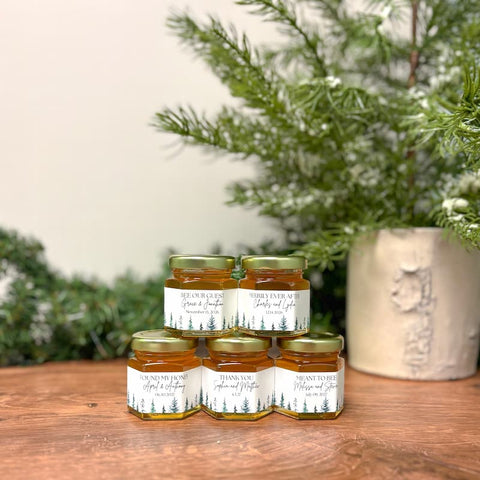 Pines Wedding Bridal Shower Favors - 2 oz Clover Honey - Set of 10