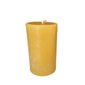 Yellow candle on a white background