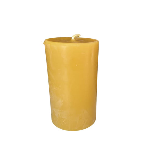Yellow candle on a white background