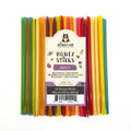 Pack of colorful honey sticks with 'The Honey Jar' label on a white background