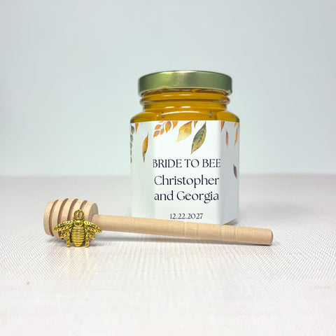Autumn Leaves Wedding Bridal Shower Favors - 6 oz Clover Honey - Set of 12