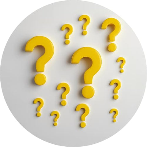 Yellow question marks on a white background