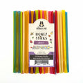 Pack of colorful honey sticks with 'The Honey Jar' label on a white background