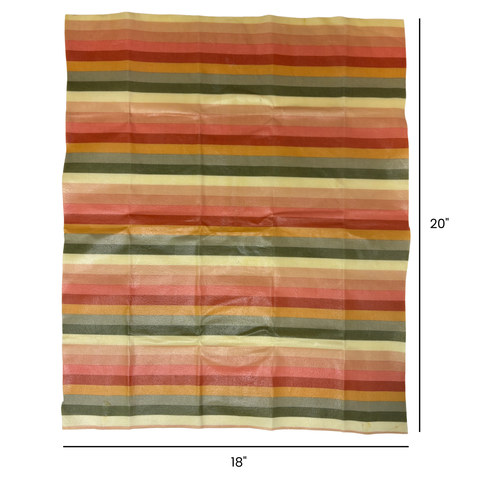 Striped fabric with multicolor pattern on a white background