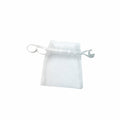 White drawstring bag on a white background