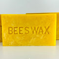 Closeup of yellow unfiltered beeswax block 