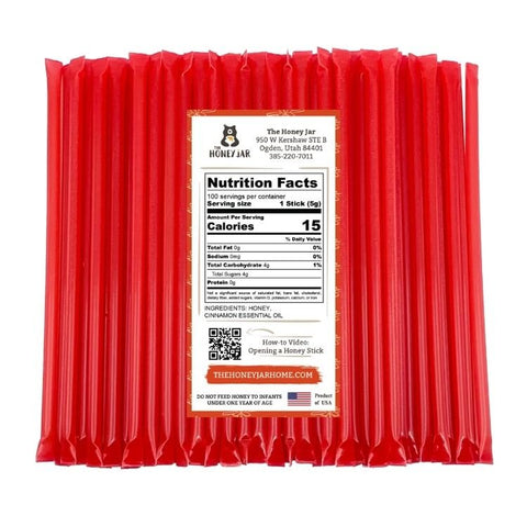 Red package with a nutrition facts label on a white background