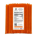 Packaging of orange honey sticks with a label on a white background