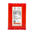 Red honey sticks packaging with nutrition facts label on a white background