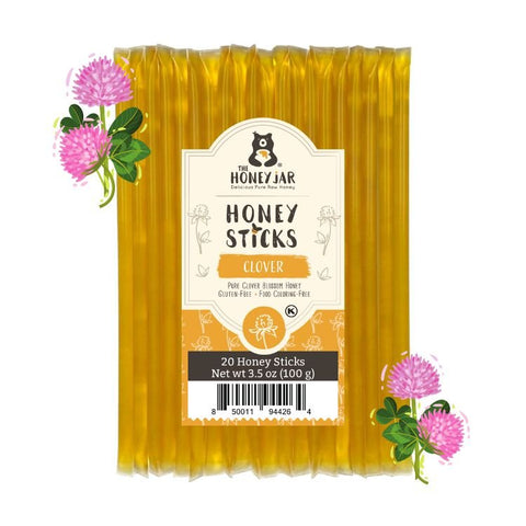 Pack of Honey Sticks with 'The Honey Jar' label on a white background