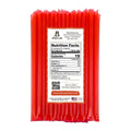 Red sticks with a nutrition facts label on a white background