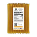 Pack of honey sticks with a nutrition facts label on a white background