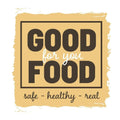Logo with 'Good for you Food' text on a beige background